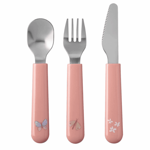 mepal kinder-besteckset mio 3-teilig "flowers & butterflies"