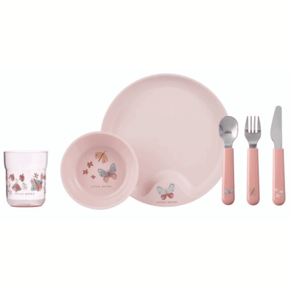 mepal kindergeschirr-set mepal mio 6-teilig "flowers & butterflies"