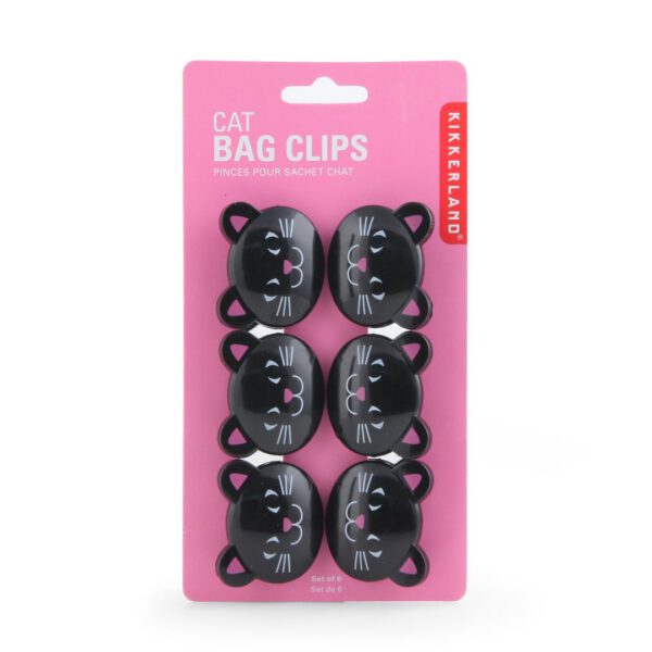 kikkerland tütenclips schwarze katzen, 6er set