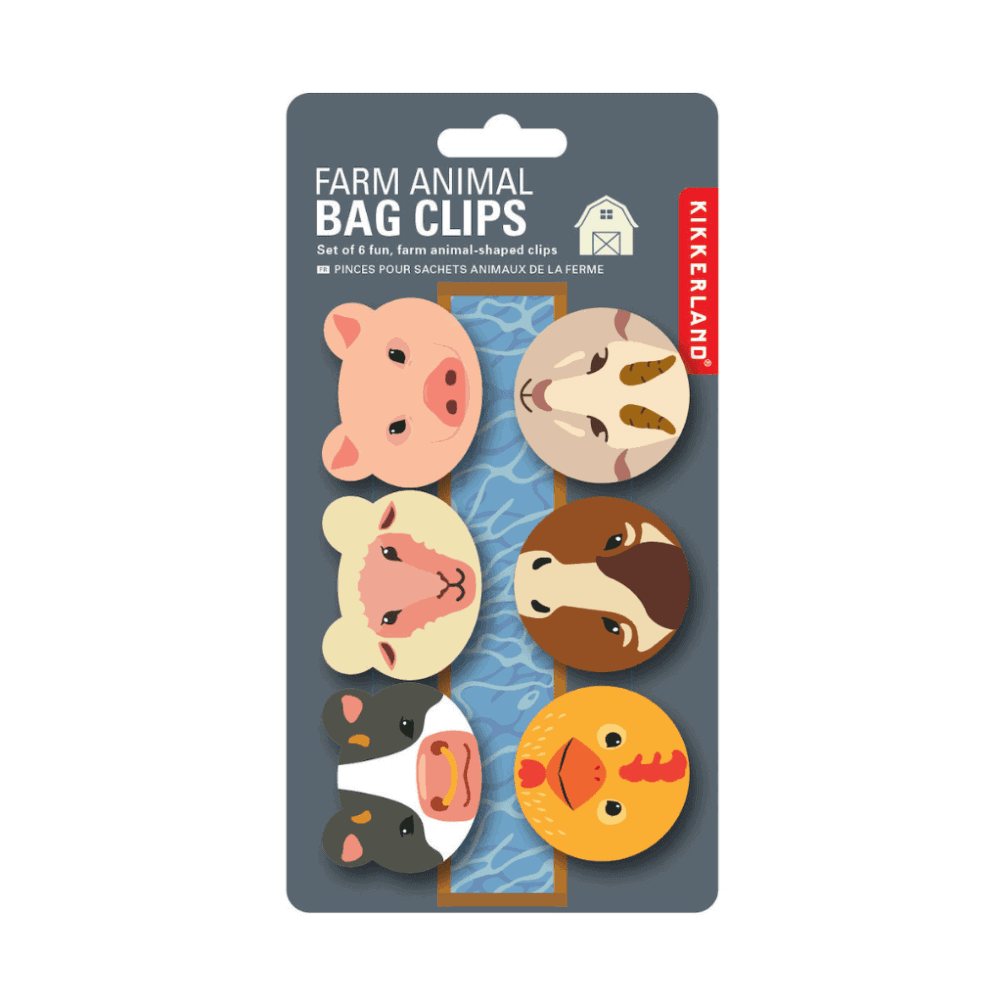 kikkerland tütenclips bauernhof, 6er set