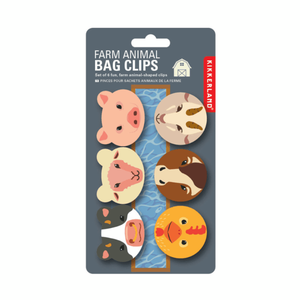 kikkerland tütenclips bauernhof, 6er set