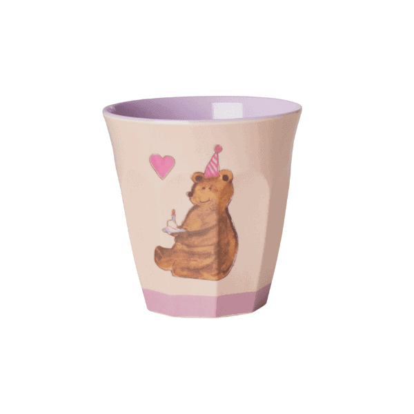 rice kleiner becher "party animal", rosa, diverse motive - bär