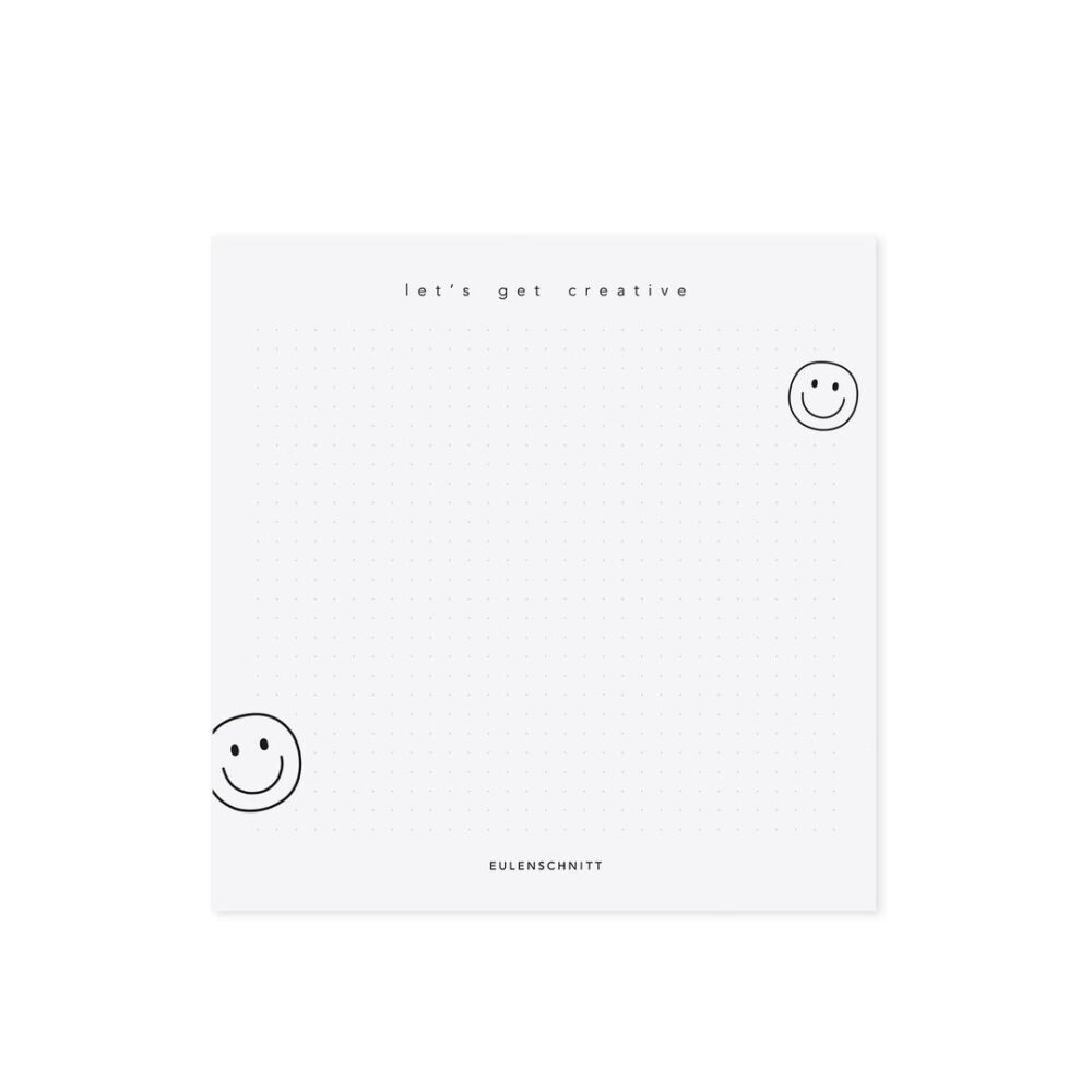 eulenschnitt notizblock "let's get creative"