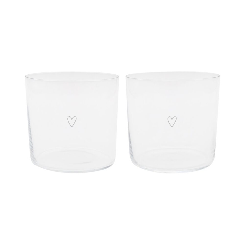 eulenschnitt trinkglas „herz“ weiß