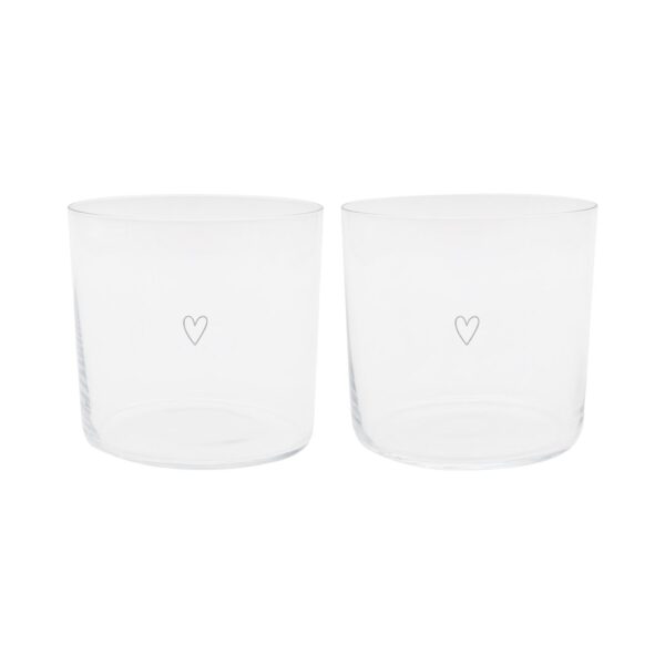eulenschnitt trinkglas „herz“ weiß