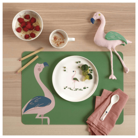 asa kindergeschirr-set "fiona flamingo" 5-teilig