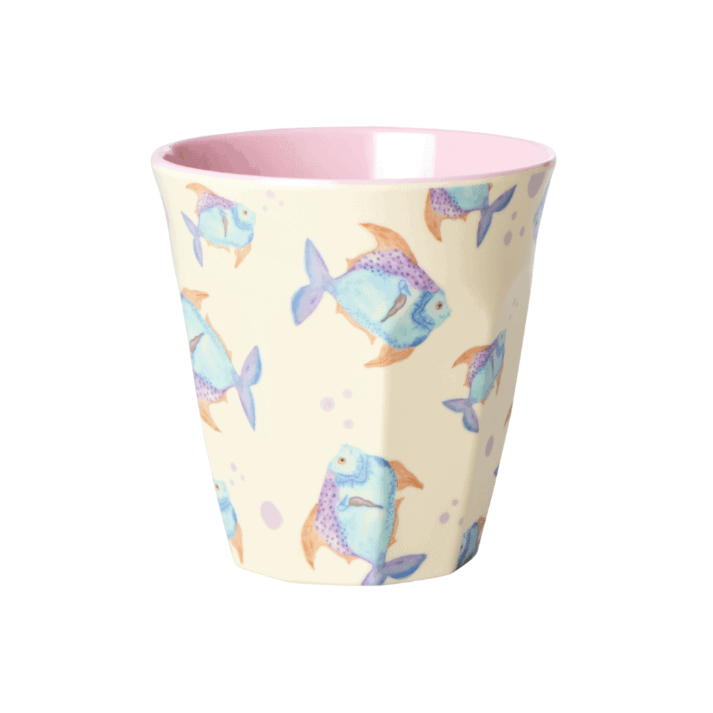 rice becher "fish print cream"