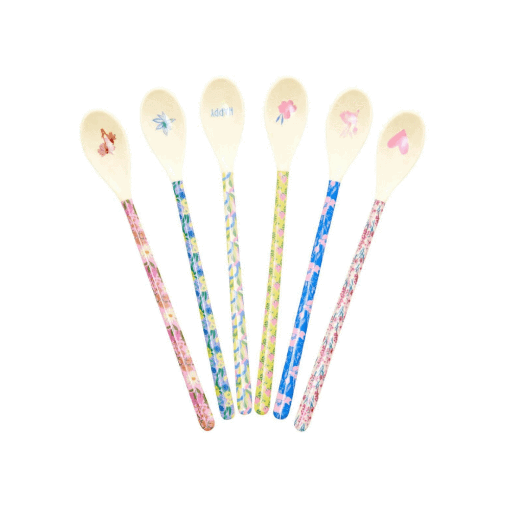 rice melamin latte-löffel "flower me happy", diverse motive