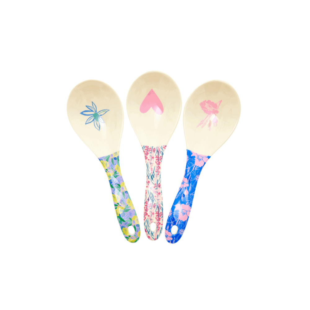 rice salat-löffel "flower me happy", diverse prints - lavendel