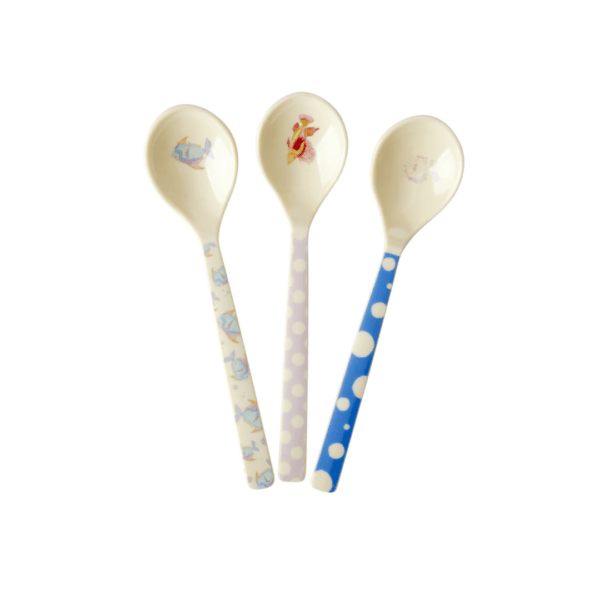 rice melamin latte-löffel "fish-print", diverse motive