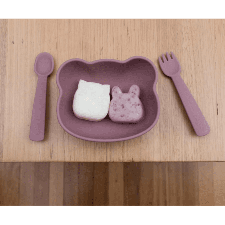 we might be tiny schüssel mit saugfuß "bear", mehrere farben - dusty rose