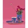 rice becher "flower collage print - blue", large