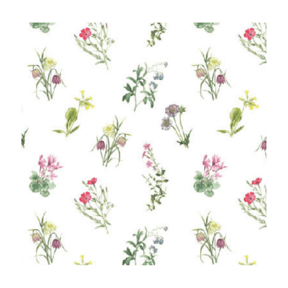 ambiente, papierservietten "mixed flowers white", 25 cm