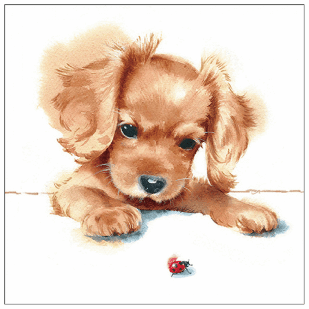ambiente, papierservietten "puppy and ladybird", 33 cm