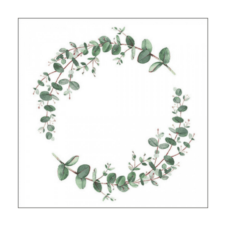 ambiente, papierservietten "eucalyptus branche white", 25 cm
