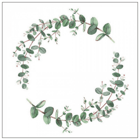 ambiente, papierservietten "eucalyptus branche white", 33 cm