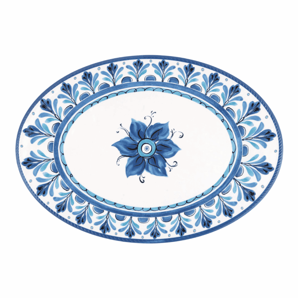 serafino zani malamin-serviertablett oval "havana blue"