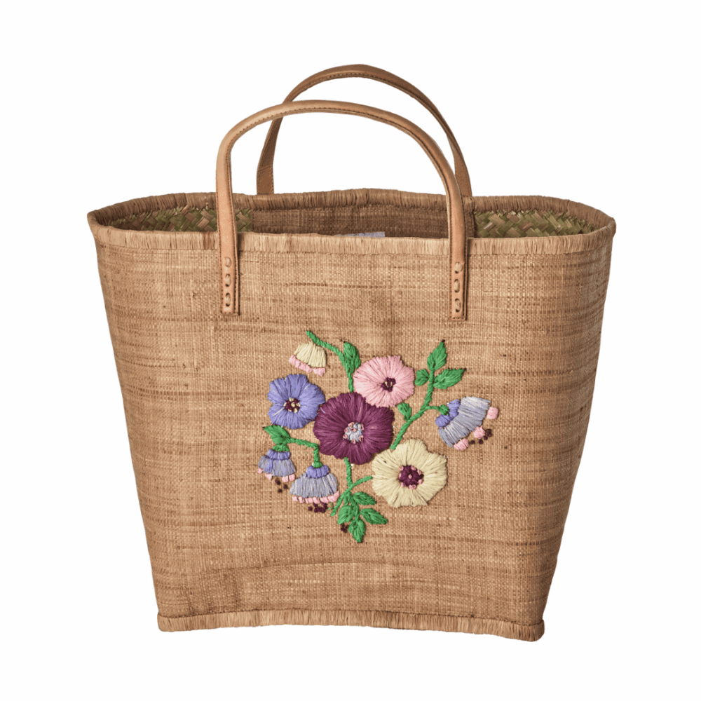 rice korbtasche "heavy flower" soft plum, medium