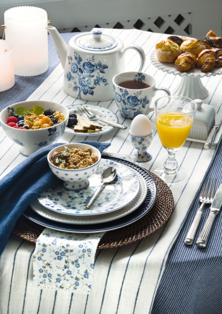 greengate stoffserviette mit spitze 'monica' dusty blue