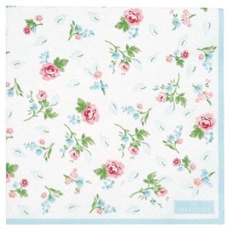 greengate papierservietten ‘alma’ petit white