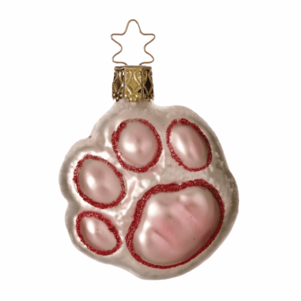 inge glas christbaumanhänger "pfötchen rosa"