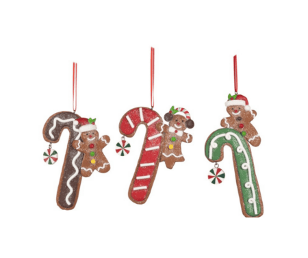 goodwill christbaumanhänger "candy cane gingerbread", 3 farben - braun