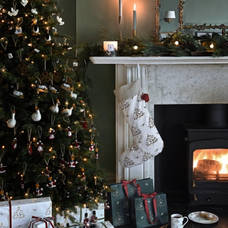 sophie allport weihnachtsstrumpf 'partdrige in a pear tree'