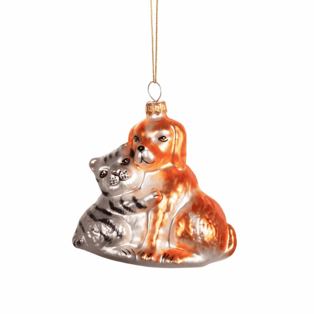 sass & belle christbaumanhänger "dog & cat"