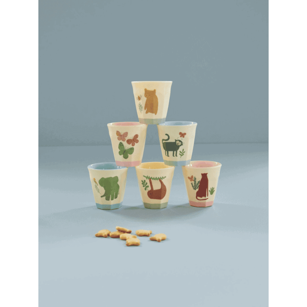 rice kleine becher "sweet jungle print", mehrere muster - bär