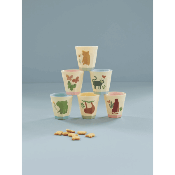 rice kleine becher "sweet jungle print", mehrere muster - bär