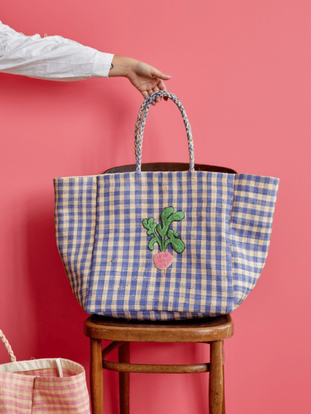 rice shopper "radish" print, lavendel