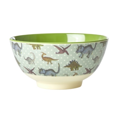 rice rechteckiger teller "new dino print", dusty blue