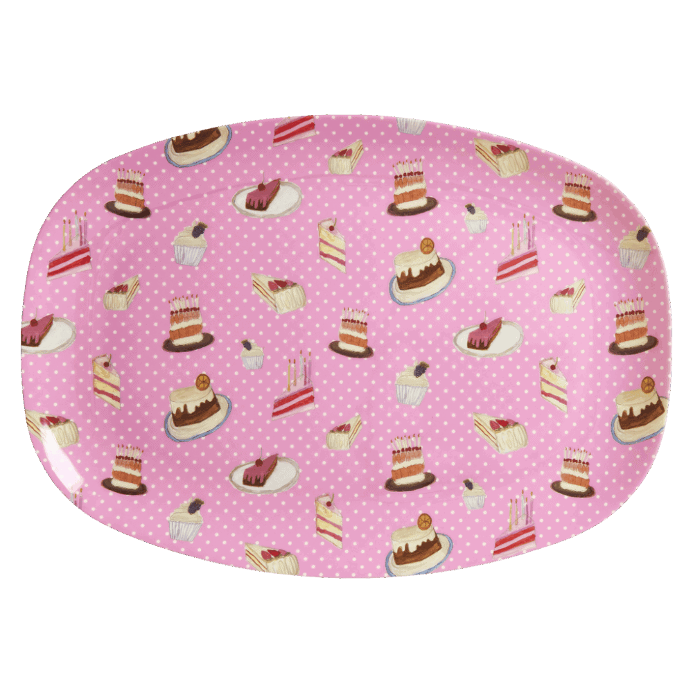 rice kleine schüssel "sweet cake" print, pink