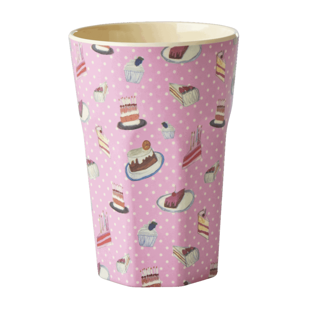 rice kleine schüssel "sweet cake" print, pink