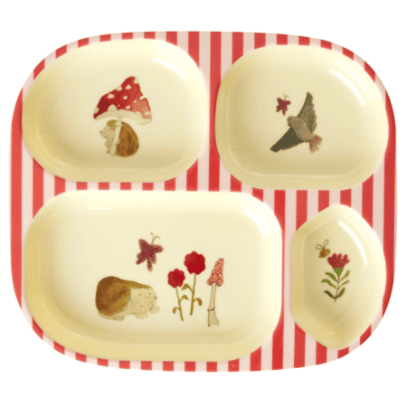 rice kinder-menüteller "happy forest print", pink