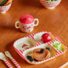 rice kinder-menüteller "happy forest print", pink
