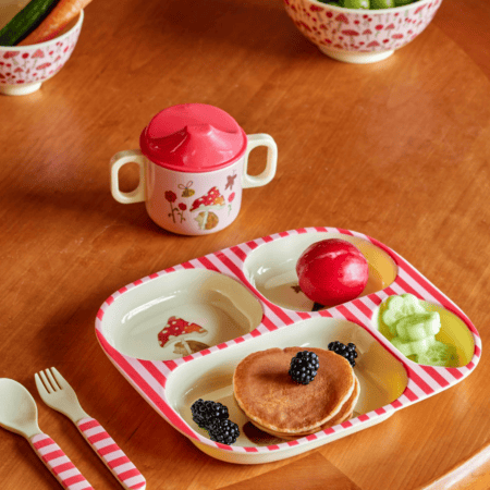 rice kinder-menüteller "happy forest print", pink