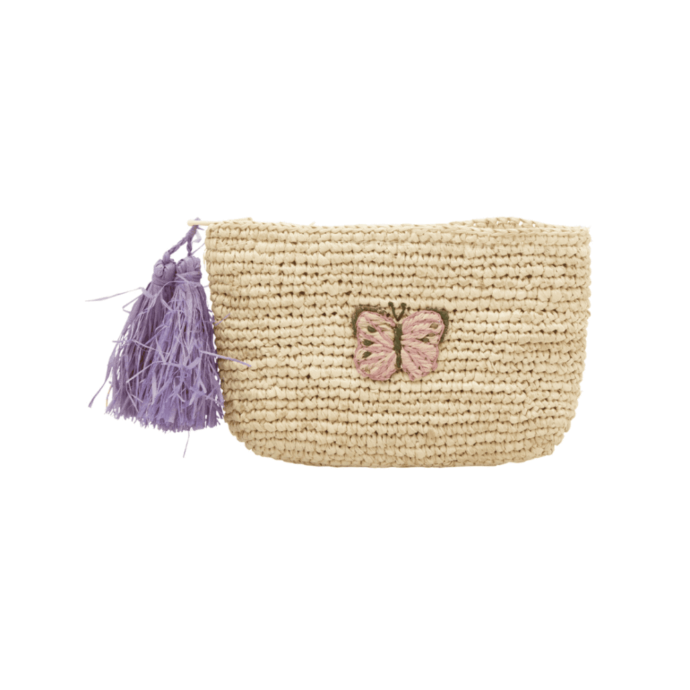 rice kleine raffia-geldbörse, tea