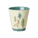 rice kinderbecher "happy forest print – turquoise striped", blau (kopie)