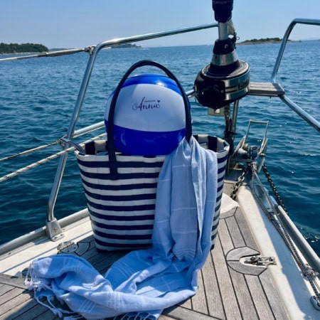 wasserball "fräulein anna, weiß/blau