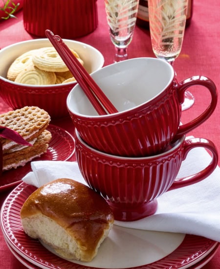 greengate tasse 'alice' latte cup claret red