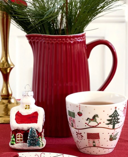 greengate tasse 'alice' latte cup claret red