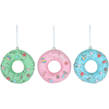hoff interieur christbaumanhänger "dekodonuts", 3 farben