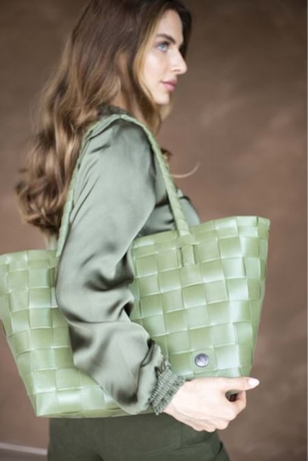 handed by flechtkorb paris shopper, greyish green (kopie)