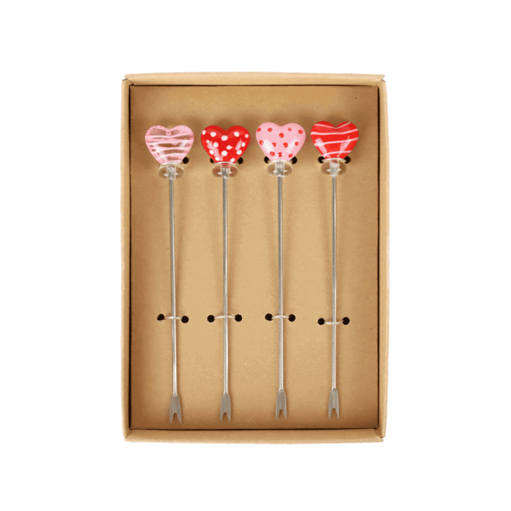 hoff interieur cocktailpicker "hearts", 4er set