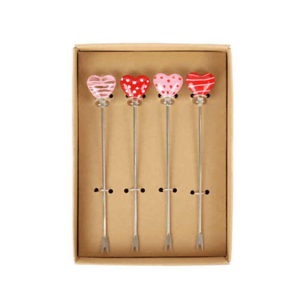 hoff interieur cocktailpicker "hearts", 4er set