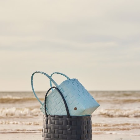 handed by flechtkorb paris shopper, lagoon blue