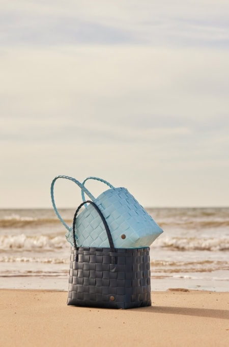 handed by flechtkorb paris shopper, lagoon blue
