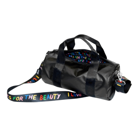 loqi weekender bag, metallic black