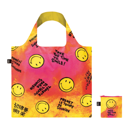 loqi faltbare einkaufstasche "smiley flowers", 3 farben